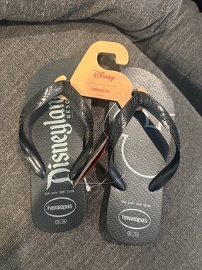Havaianas Black Disney Logo Flip Flops